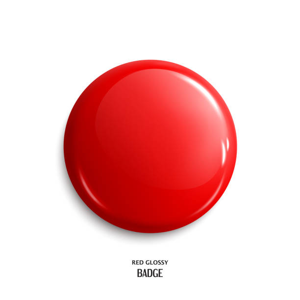 ilustrações, clipart, desenhos animados e ícones de vetor em branco brilhante distintivo ou web botão vermelho. vector. - push buttons