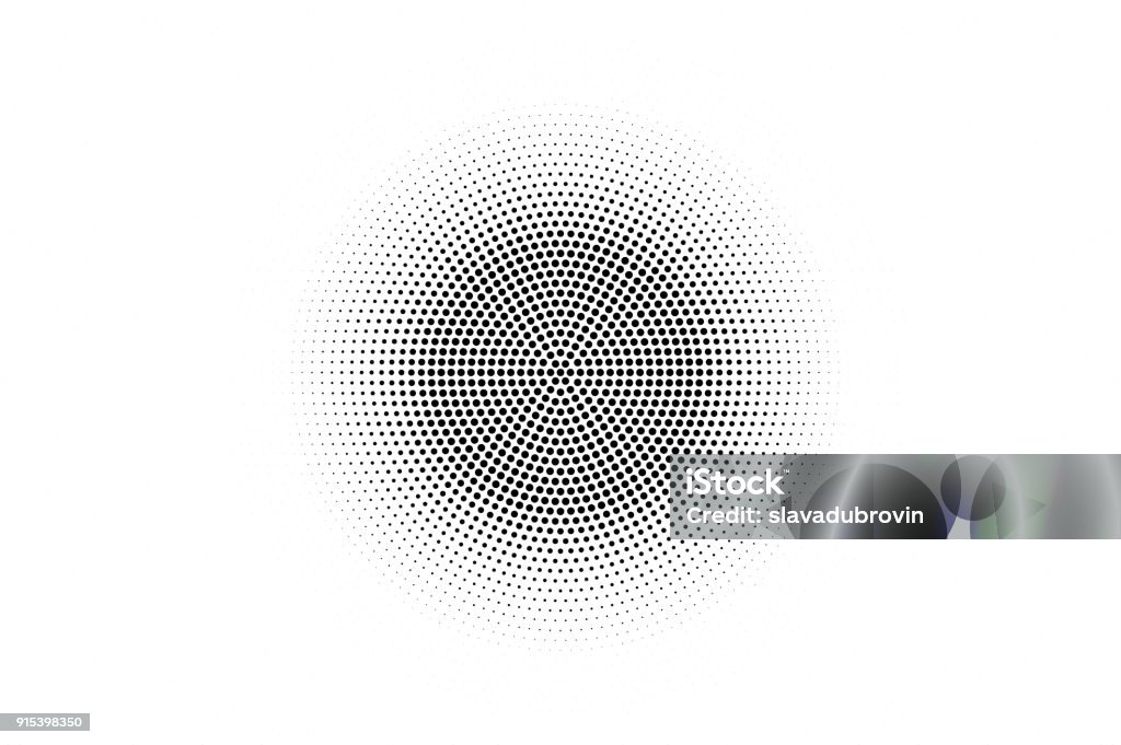 Black white dotted texture. Abstract halftone vector background. Monochrome halftone pop art design. Black white dotted texture. Abstract halftone vector background. Monochrome halftone pop art design. Centered circle dotted gradient. Black ink dot vintage overlay. Minimal retro halftone template Circle stock vector