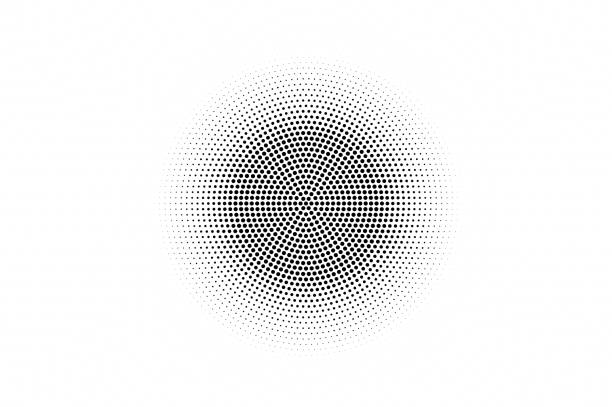 Black white dotted texture. Abstract halftone vector background. Monochrome halftone pop art design. Black white dotted texture. Abstract halftone vector background. Monochrome halftone pop art design. Centered circle dotted gradient. Black ink dot vintage overlay. Minimal retro halftone template blurred motion stock illustrations
