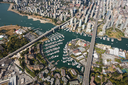 Aerial image of Vancouver British, Columbia, Canada