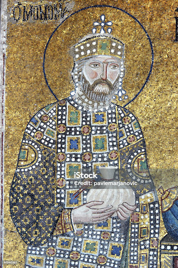 Imperatore Costantino IX, Istanbul, Basilica di Santa Sofia - Foto stock royalty-free di Imperatore Costantino