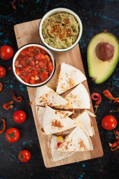 istock Mexican quesadillas with salsa and guacamole 915417772