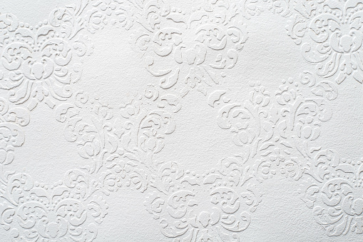 White acrylic texture, painted surface with embossing, grunge pattern