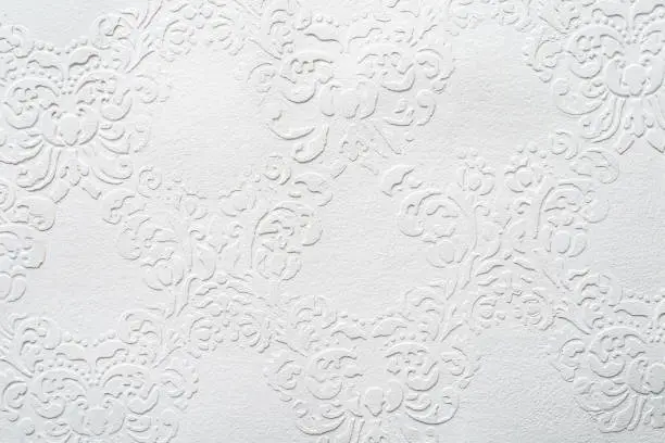 White acrylic texture, painted surface with embossing, grunge pattern