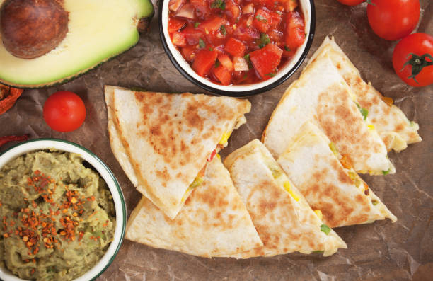 istock Mexican quesadillas with salsa and guacamole 915424862
