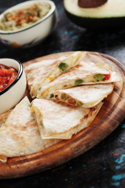 istock Mexican quesadillas with salsa and guacamole 915434568
