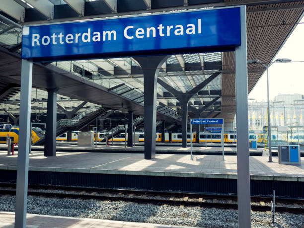 istock Rotterdam central train station railway platform, Netherlands Dutch 915440904