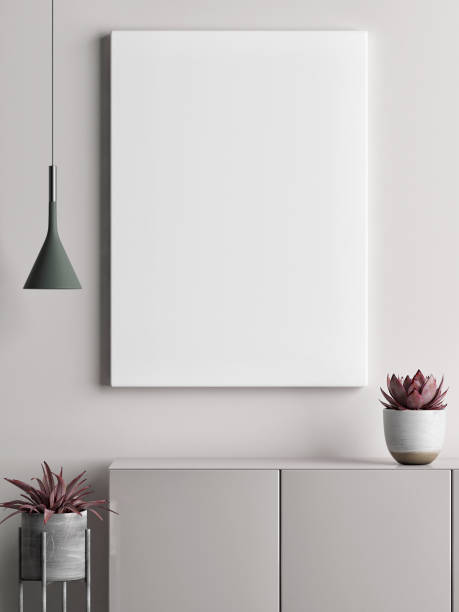 istock Mock up poster minimalism concept design, pastel colors 915441788
