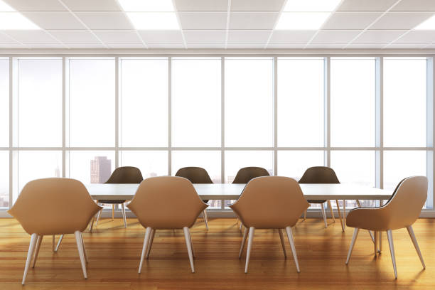 istock Modern meeting room interior 915441824