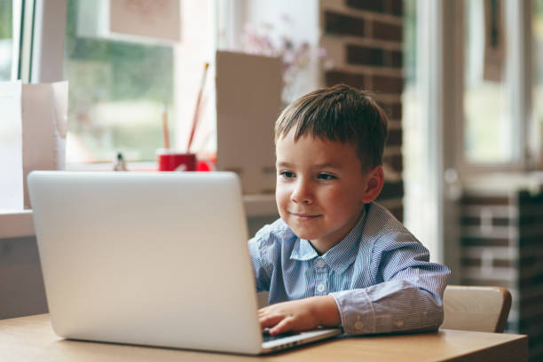 istock Boy typing on the laptop 915444994
