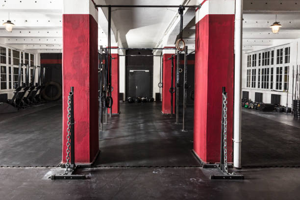 istock Gym Interior With Equipment 915447958