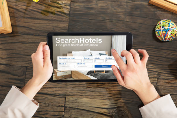 istock Person Searching Online Low Prices Hotels 915448378