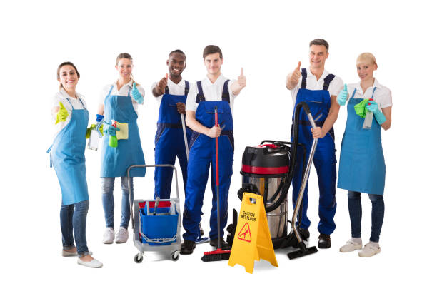 Group Of Janitors Gesturing Thumbs Up