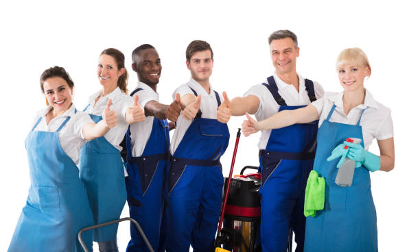 istock Portrait Of Janitors Gesturing Thumbs Up 915454806