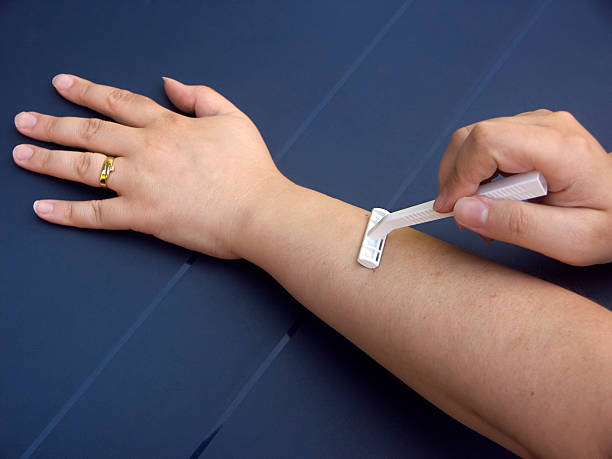 shaving armhair stock photo