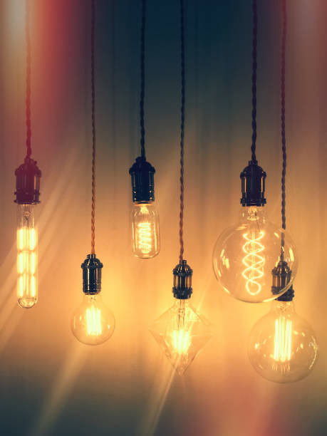 istock Retro style image of industrial light bulbs 915461414