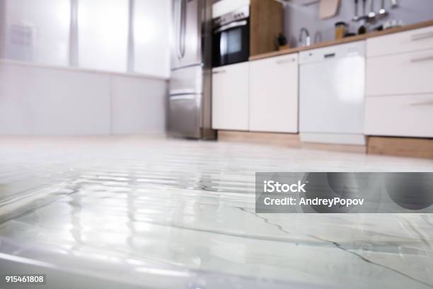 Closeup Of Wet Floor Stock Photo - Download Image Now - Flooring, Water, Damaged