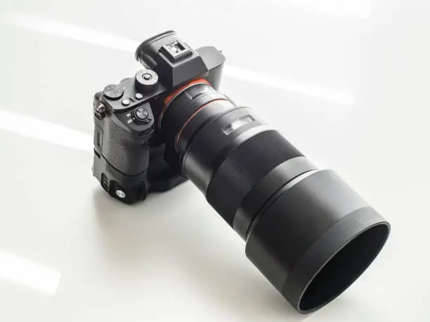 Photo of Digital SLR camera with telephoto lens