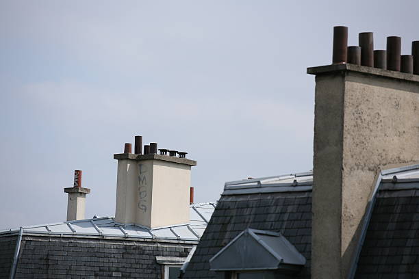 Paris apartment building rooftop