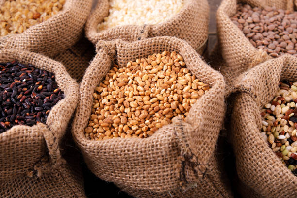 istock Various grains and rice in a sack 915495652