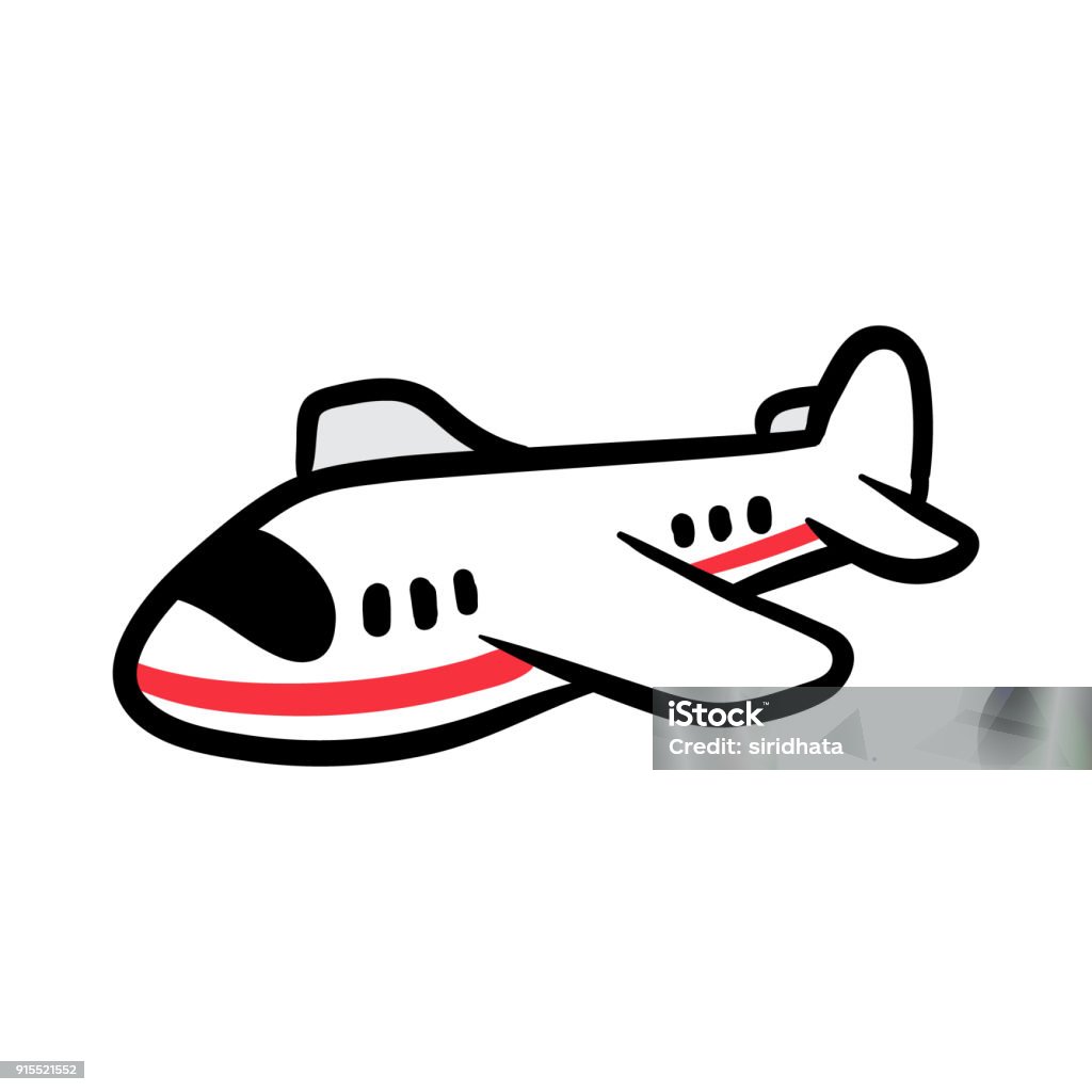 Cartoon Airplane Vector Illustration Stock Illustration - Download Image  Now - Airplane, Cartoon, Aerospace Industry - iStock