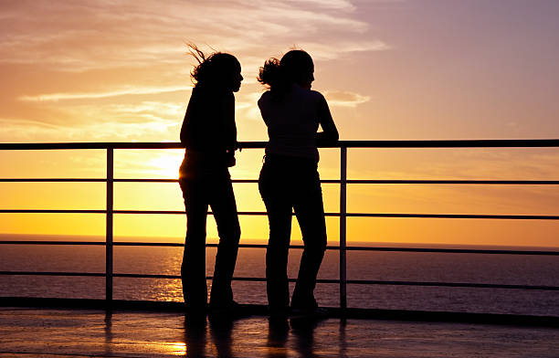 istock Two girls black silhouette 91552218