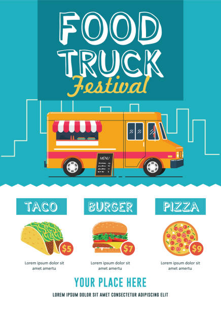 Food Truck Festival Flyer Template Food menu flyer indonesia street stock illustrations