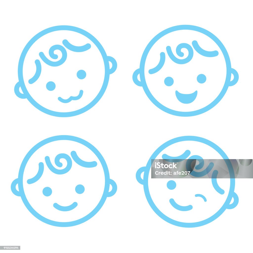 Baby junge Gesicht Symbol Symbol isoliert background - Lizenzfrei Baby Vektorgrafik