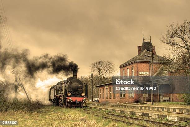 Old Retro Steam Train Stock Photo - Download Image Now - Nostalgia, Scenics - Nature, Sepia Toned