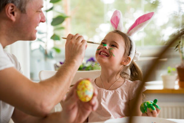 Family celebrating Easter