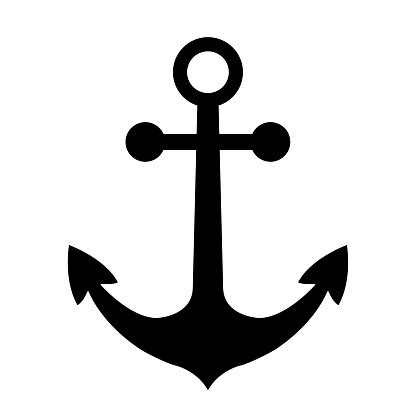 Black anchor vector icon