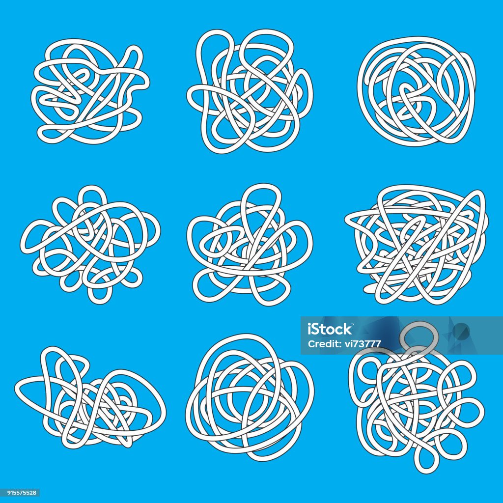 Scribble Loop Line Vector Design Elements Set Stock Illustration ...