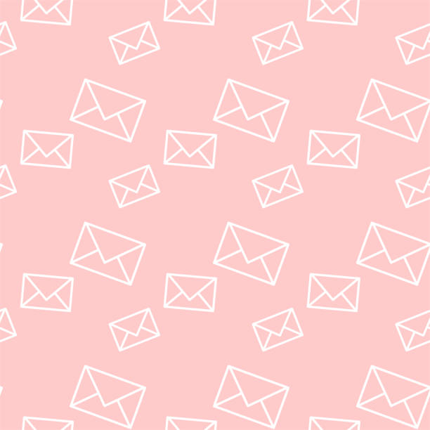 wzór koperty/ tło listu - greeting card envelope letter pink stock illustrations