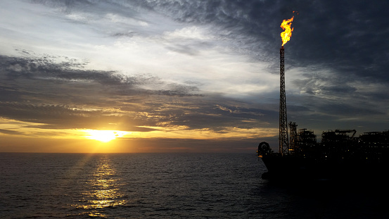 Oil and gas ship of offshore oil fields in Brazil