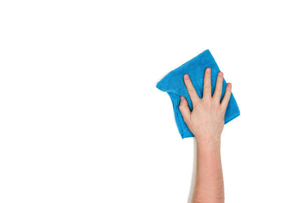 istock Isolated hand cleaning against a white background, top view 915590352