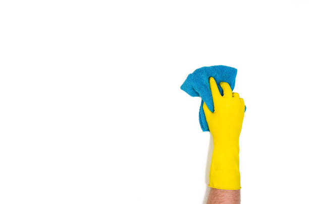 istock Isolated hand cleaning against a white background, top view 915590800