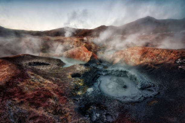 deserto di atacama bolivia - geyser nature south america scenics foto e immagini stock