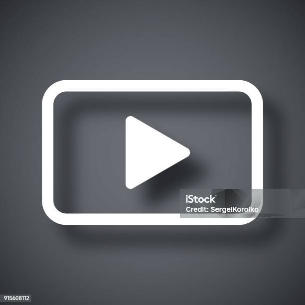 Vector Play Button Icon Stock Illustration - Download Image Now - Play Button, Movie, Playing