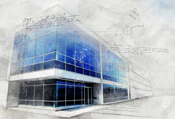 istock Industrial Building Grunge Sketch 915609406