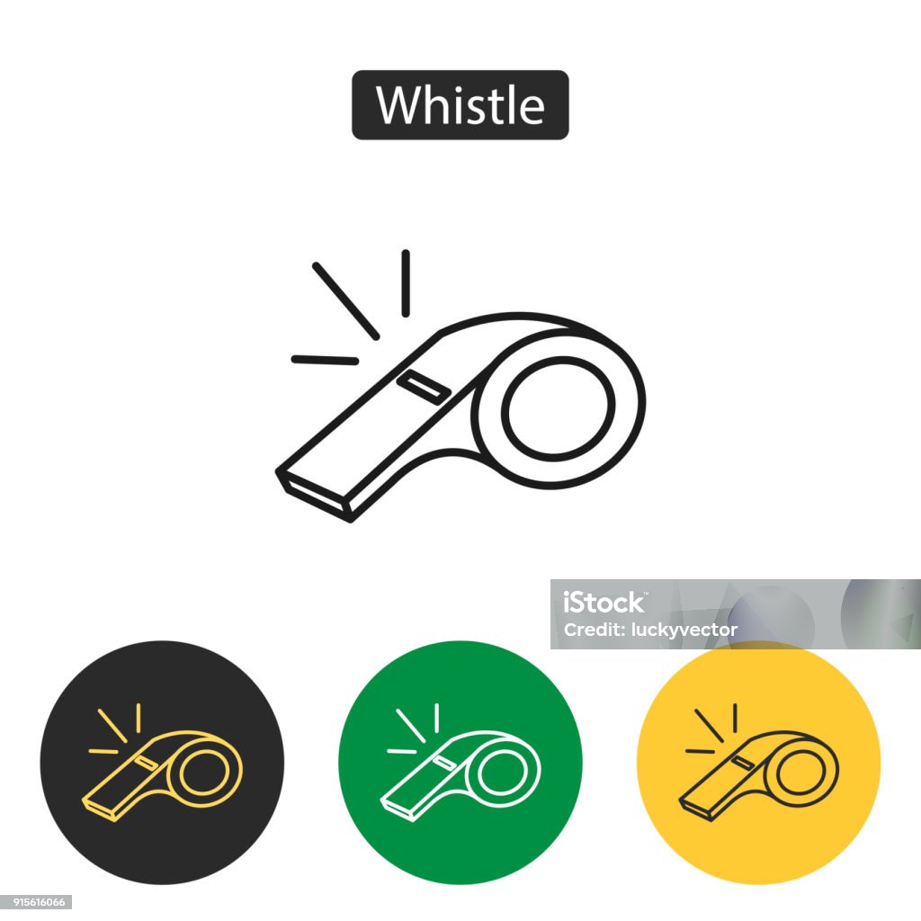 Whistle of referee icon. Whistle of referee icon. utline sign isolated on white. Sport accessories collection for info graphics, websites and print media. Vector illustration in line style. Editable stroke Whistle stock vector