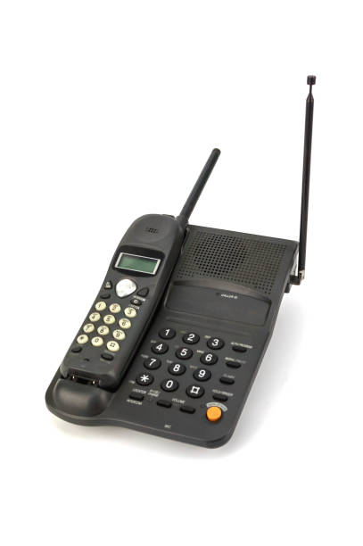istock Black cordless telephone isolated on white background, Home appliances. 915616214