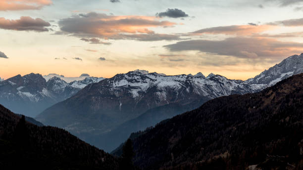 istock sunset over mountain. Dolomiti landscape at dusk 915620614