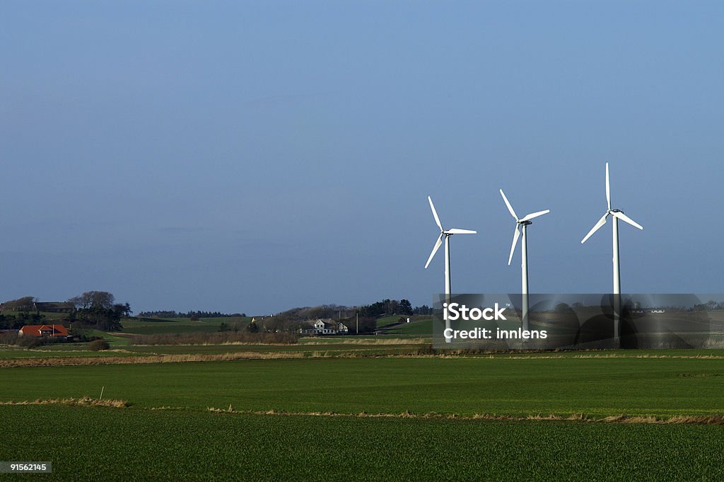 Windmills  Blue Stock Photo