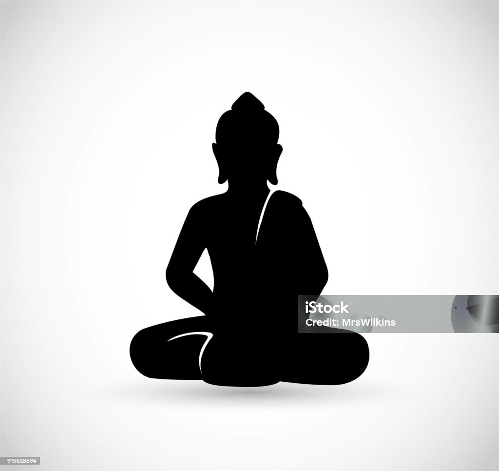 Buddha sitting icon vector Buddha sitting icon vector isolated on white background Buddha stock vector