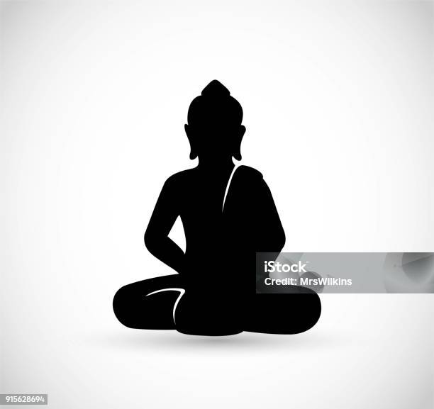 Buddha Sitting Icon Vector Stock Illustration - Download Image Now - Buddha, Icon Symbol, Vector