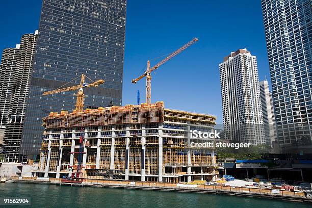 Costruzione Di Grattacieli Chicago - Fotografie stock e altre immagini di Cantiere di costruzione - Cantiere di costruzione, Albergo, Industria edile