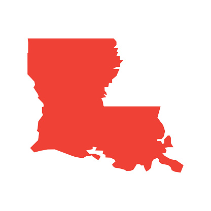 Louisiana vector map silhouette. State of Louisiana map contour isolated.