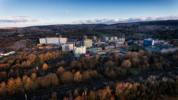 Swansea University campus Editorial Swansea, UK - February 4, 2018: Swansea University and Singleton Hospital both of which have exceeded capacity and have expanded into other areas of the city swansea stock pictures, royalty-free photos & images
