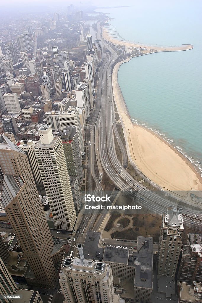 El centro de la ciudad de Chicago y el lago - Foto de stock de Aire libre libre de derechos