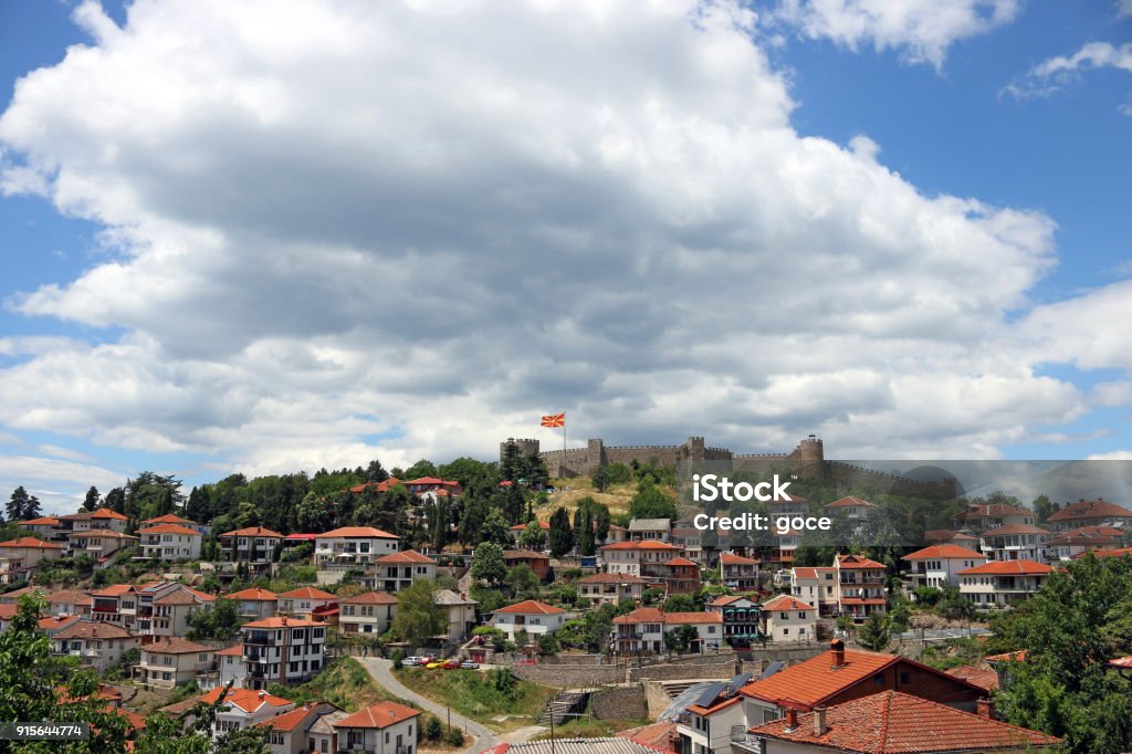 Samuel fortress in Ohrid cityscape Macedonia Ancient Stock Photo